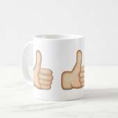 Daumen Up Zeichen Emoji Kaffeetasse (Vorderseite Links)