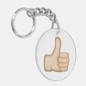 Daumen Up Zeichen Emoji Schlüsselanhänger (Vorderseite links)