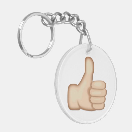 Daumen Up Zeichen Emoji Schlüsselanhänger (Vorderseite links)