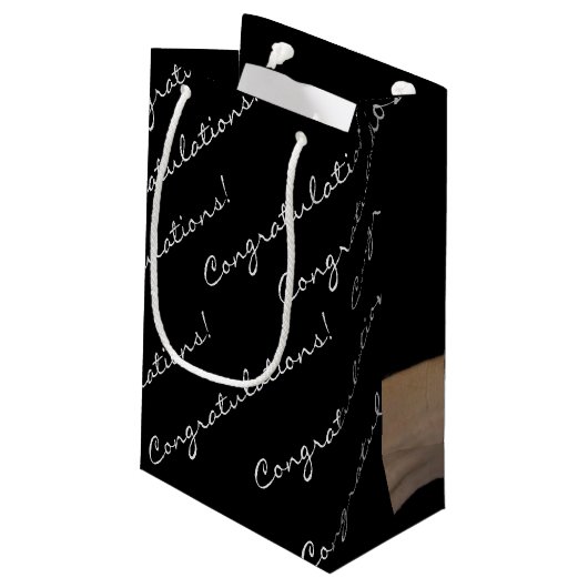 Daumenaufkleber Kleine Geschenktüte (Rückseite Schrägansicht)