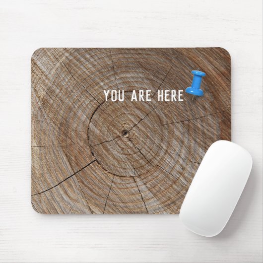 Daumengriff auf einen Baum mit Ringen Mousepad (Mit Mouse)