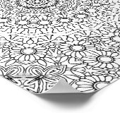 Daumenring-Mandala-Malvorlage Detaillierte Kunstwe Poster (Ecke)