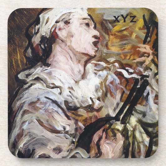 Daumier's Pierrot Custom Monogram Art Untersetzer (Vorderseite)