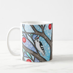 Daunenspecht im Glasbaum Xmas Kaffeetasse