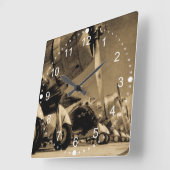 Dauntless Bomber-Flugzeuge Weltkrieg-Douglas SBD Quadratische Wanduhr (Winkel)