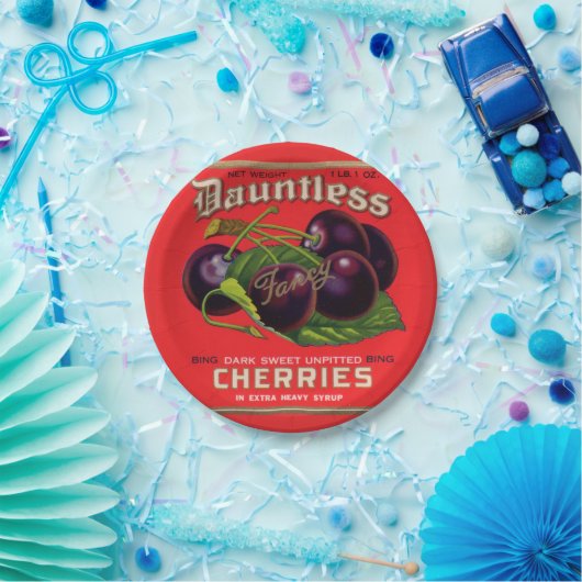 Dauntless Cherries in Heavy Sirup aus den 1930er J Pappteller (Party)