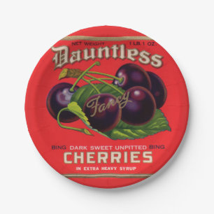 Dauntless Cherries in Heavy Sirup aus den 1930er J Pappteller