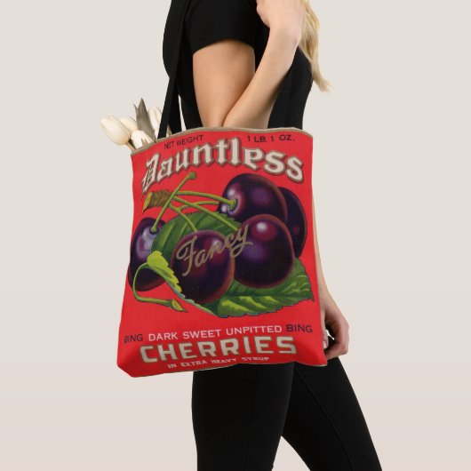 Dauntless Cherries in Heavy Sirup aus den 1930er J Tasche (Von Nahem)