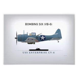 Dauntless Sturzbomber SBD von Bomber sechs (VB-6) Fotodruck