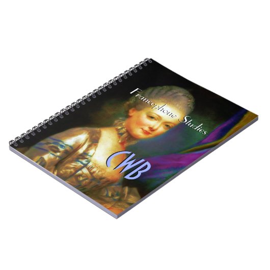 Dauphin-französisches barockes Monogramm Notizblock (Linke Seite)