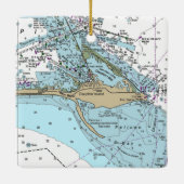 Dauphin Island AL Chart Keramikornament (Rückseite)