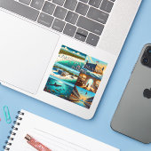 Dauphin Island Alabama 3 Inch Vinyl Sticker (Laptop mit iPhone)