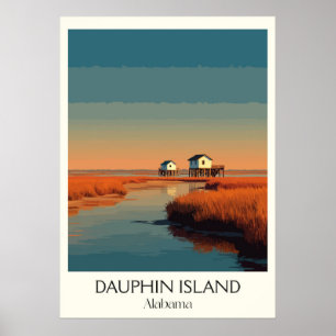 Dauphin Island Alabama Küstenpier Poster