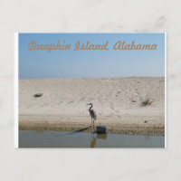 Dauphin Island, Alabama mit Blue Heron Postcard