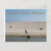 Dauphin Island, Alabama mit Blue Heron Postcard Postkarte (Vorderseite)