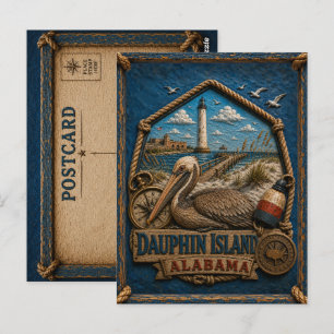 Dauphin Island Alabama Postkarte Vintage Reise