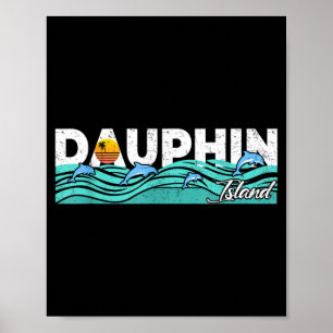 Dauphin Island Alabama Sommerurlaub Vintage Poster