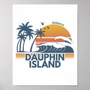 Dauphin Island Beach Alama Männer Frauen Urlaub So Poster