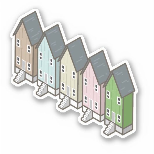 Dauphin Island Fischereihäuser Aufkleber (Vorderseite)