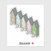 Dauphin Island Fischereihäuser Aufkleber (Blatt)