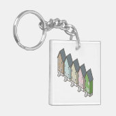 Dauphin Island Fischhäuser und Sunset Schlüsselanhänger (Vorderseite links)