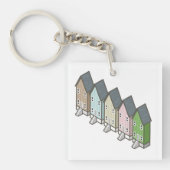 Dauphin Island Fischhäuser und Sunset Schlüsselanhänger (Vorderseite)