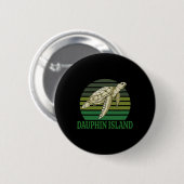 Dauphin Island Meeresschildkröte Button (Vorne & Hinten)