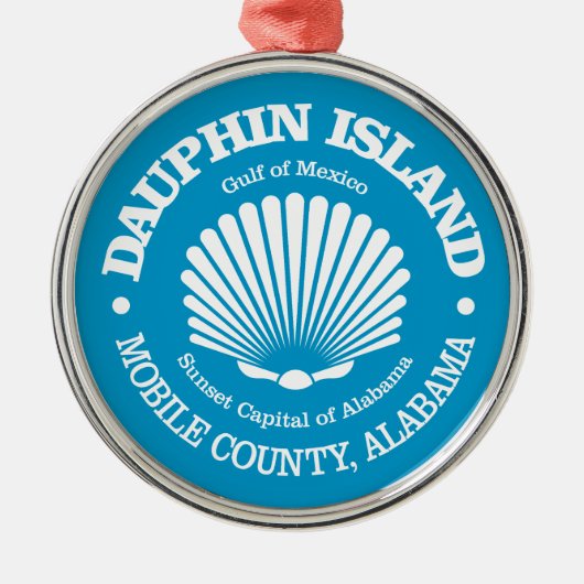 Dauphin Island (Muschel) Ornament Aus Metall (Vorne)