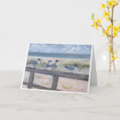 Dauphin Island Public Beach Pier Seagulls Karte (Gelbe Blume)