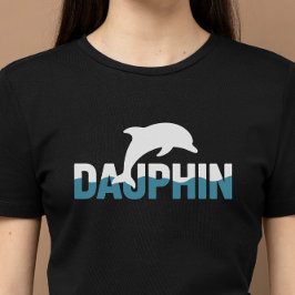 Dauphin Minimalistische Delphin Typografie-Design T-Shirt
