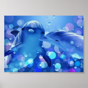 Dauphins á l´huile poster
