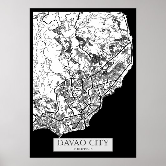 Davao City Philippines City Map Poster (Vorne)