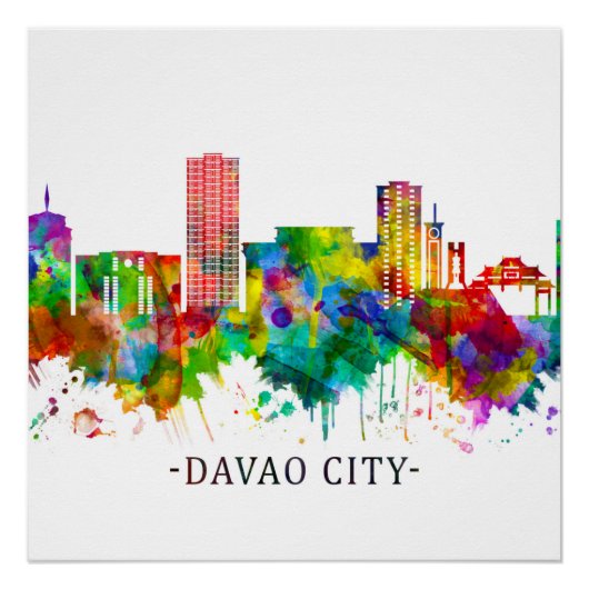 Davao City Philippines Skyline Poster (Vorderseite)
