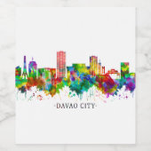 Davao City Philippines Skyline Weinetikett (Einzelnes Label)