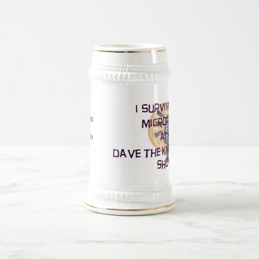 Dave der Karaoke-Typ "ich überlebte" Bier Stein Bierglas (Mittel)
