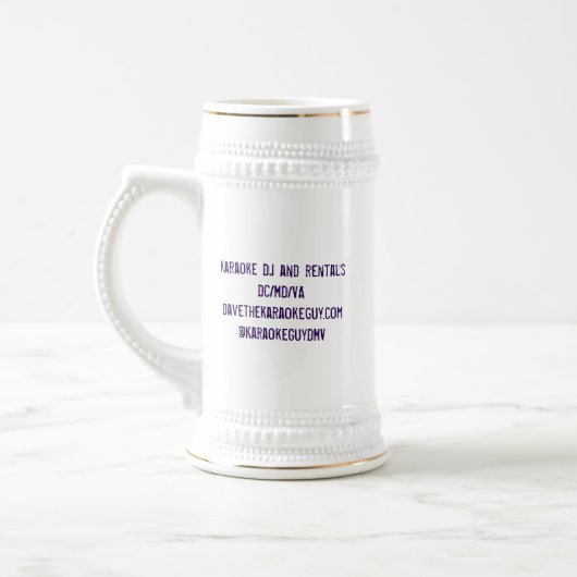 Dave der Karaoke-Typ "ich überlebte" Bier Stein Bierglas (Links)