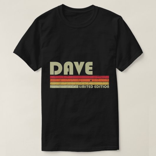 DAVE Geschenkname Personalisiert Funny Retro Vinta T-Shirt (Design vorne)