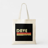 DAVE Geschenkname Personalisiert Funny Retro Vinta Tragetasche (Rückseite)