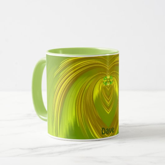 DAVE ~ GLOSSY 3D Gold Yellow Green ~ Tasse (Vorderseite Links)