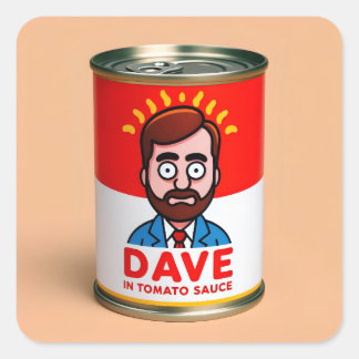 Dave in Tomatensauce Quadratischer Aufkleber