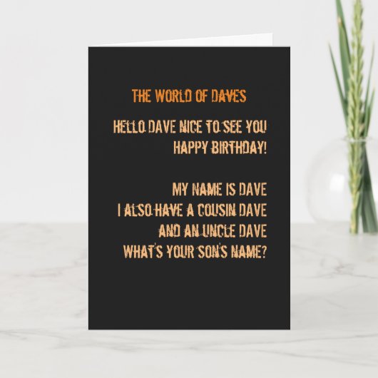 DAVE mit Sohn John Karte (Vorderseite)