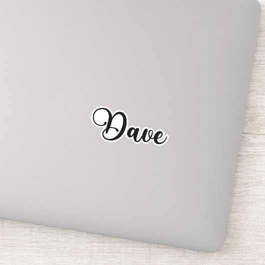 Dave Name - Handgeschriebene Kalligrafie Aufkleber (Detail)