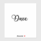 Dave Name - Handgeschriebene Kalligrafie Aufkleber (Blatt)