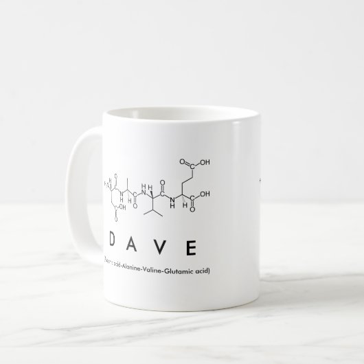 Dave-Peptidnamen-Tasse Kaffeetasse (Vorderseite Links)
