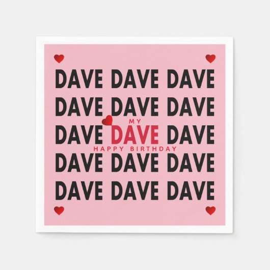 Dave Plus Text-Vorlagen Serviette (Vorderseite)