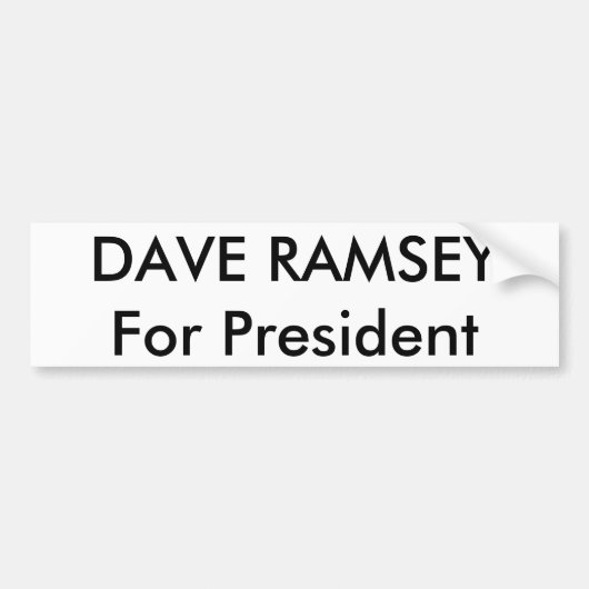 DAVE RAMSEYFor Präsident Autoaufkleber (Vorne)