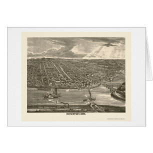 Davenport, IA panoramische Karte - 1875a