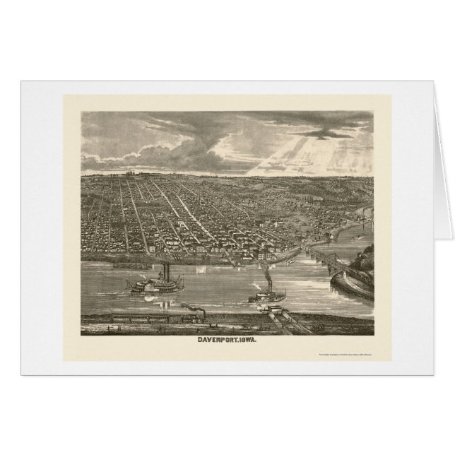 Davenport, IA panoramische Karte - 1875a (Vorderseite (Horizontal))