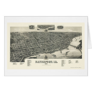 Davenport, IA panoramische Karte - 1888