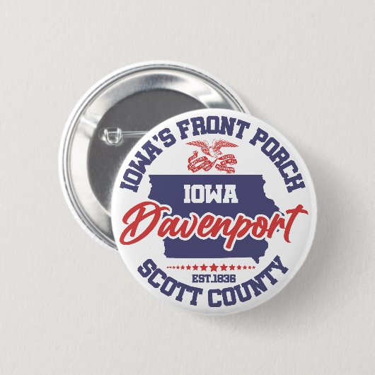 Davenport, Iowa Button (Vorne & Hinten)